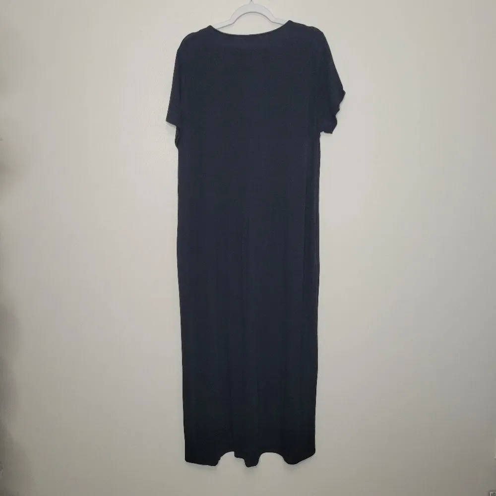 Torrid Black Maxi Jersey Lace Up T-shirt Dress Casual Comfortable Plus Size 2x - Picture 4 of 8